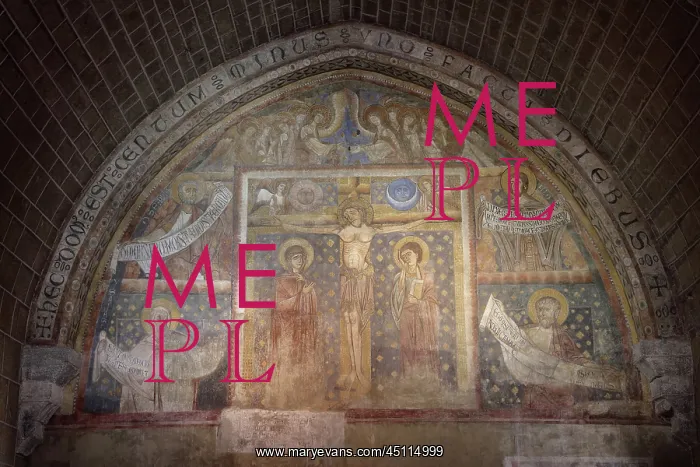 : Fresco, Chapterhouse, Le Puy Cathedral, Le Puy-en-Velay : Fresco, Chapterhouse, Le Puy Cathedral, Le Puy-en-Velay