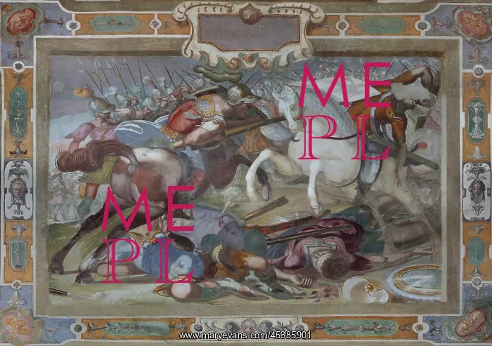 : Fresco, Courtyard, Villa La Petraia, Florence, Tuscany : Fresco, Courtyard, Villa La Petraia, Florence, Tuscany