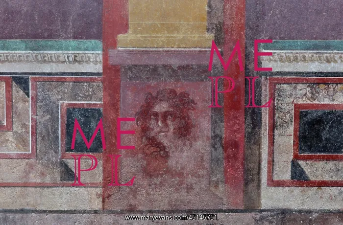 : Fresco detail, House of the Cryptoporticus, Pompeii, Italy : Fresco detail, House of the Cryptoporticus, Pompeii, Italy