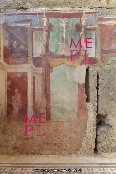 : Fresco, Frigidarium, House of the Cryptoporticus : Fresco, Frigidarium, House of the Cryptoporticus