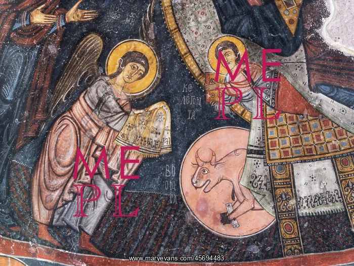 : Fresco, Gumusler monastery, Cappadocia, Turkey : Fresco, Gumusler monastery, Cappadocia, Turkey