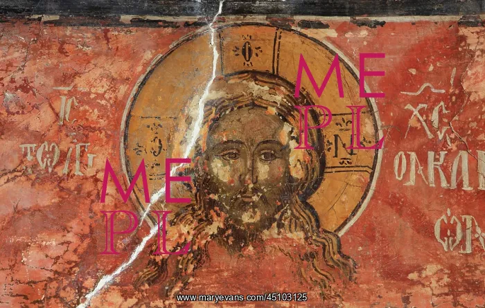 : Fresco of head of Christ, Cathedral of St Nicholas : Fresco of head of Christ, Cathedral of St Nicholas