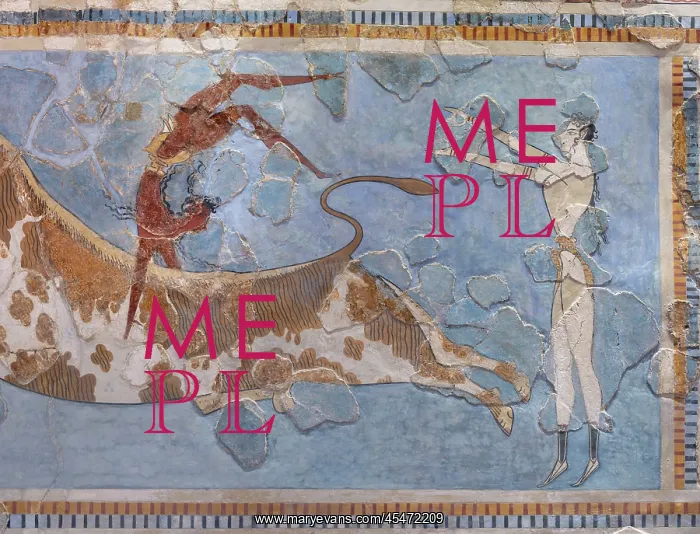 : Fresco, Heraklion Archaeological Museum, Crete, Greece : Fresco, Heraklion Archaeological Museum, Crete, Greece