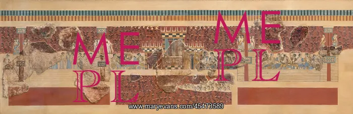: Fresco, Heraklion Archaeological Museum, Crete, Greece : Fresco, Heraklion Archaeological Museum, Crete, Greece