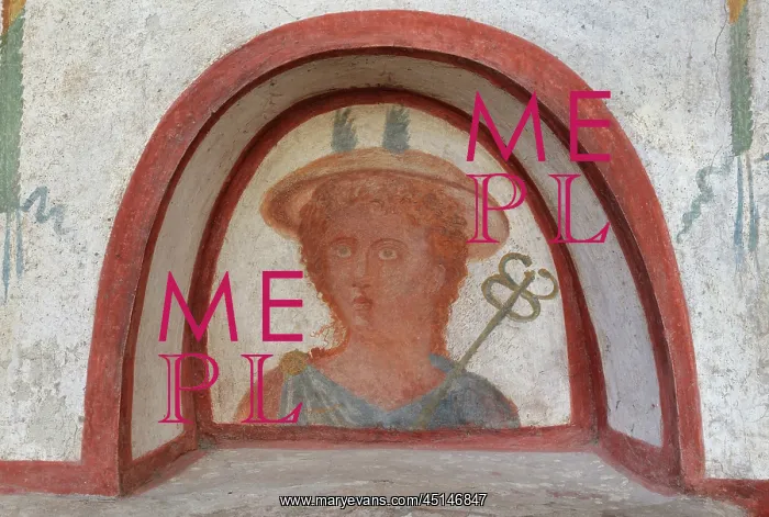 : Fresco, Lararium, House of the Cryptoporticus : Fresco, Lararium, House of the Cryptoporticus