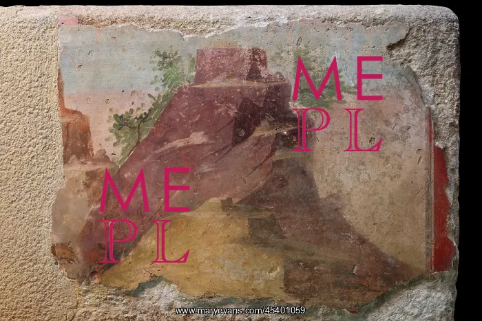 : Fresco, Museo Nacional de Arte Romano, Merida, Extremadura : Fresco, Museo Nacional de Arte Romano, Merida, Extremadura