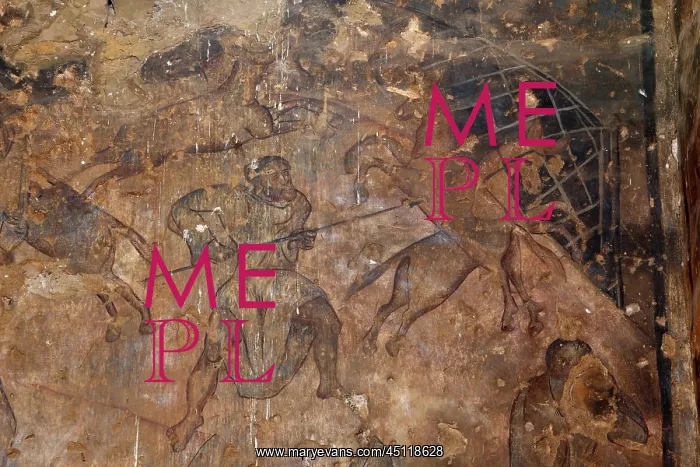 : Fresco, Qasr Amra, Jordan : Fresco, Qasr Amra, Jordan
