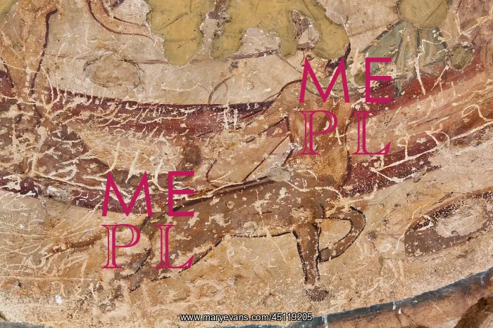 : Fresco, Qasr Amra, Jordan : Fresco, Qasr Amra, Jordan