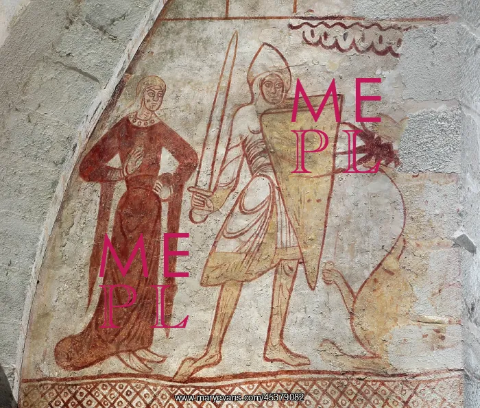 : Fresco, Templar Chapel, Commanderie de Cressac : Fresco, Templar Chapel, Commanderie de Cressac