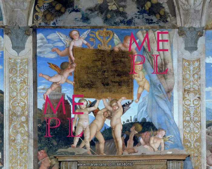 : Detail of the frescoes by : Detail of the frescoes by