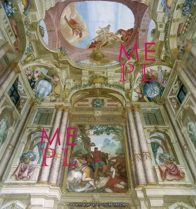 : Detail of the frescoes by : Detail of the frescoes by