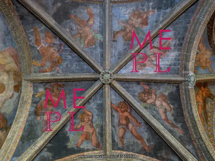 : Frescoes, Chapel, Chateau de Villesavin, Tour-en-Sologne : Frescoes, Chapel, Chateau de Villesavin, Tour-en-Sologne