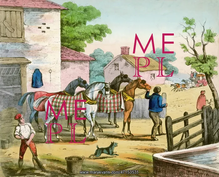 : Fresh horses for a stagecoach : Fresh horses for a stagecoach