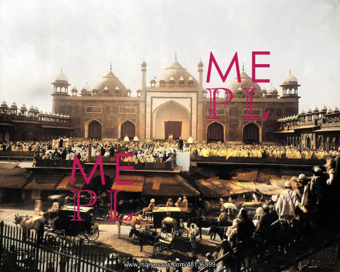 : Friday prayers at Jama Masjid, Agra, India : Friday prayers at Jama Masjid, Agra, India
