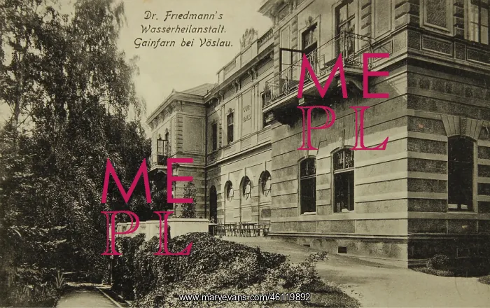 : Friedmann's water sanatorium in Gainfarn : Friedmann's water sanatorium in Gainfarn