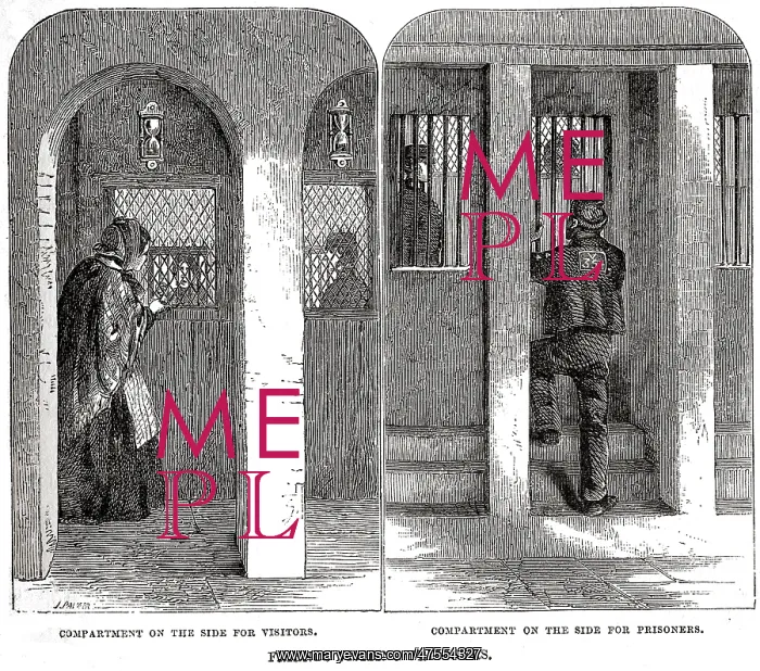 : Friends visiting prisoners at Coldbath Fields Prison : Friends visiting prisoners at Coldbath Fields Prison