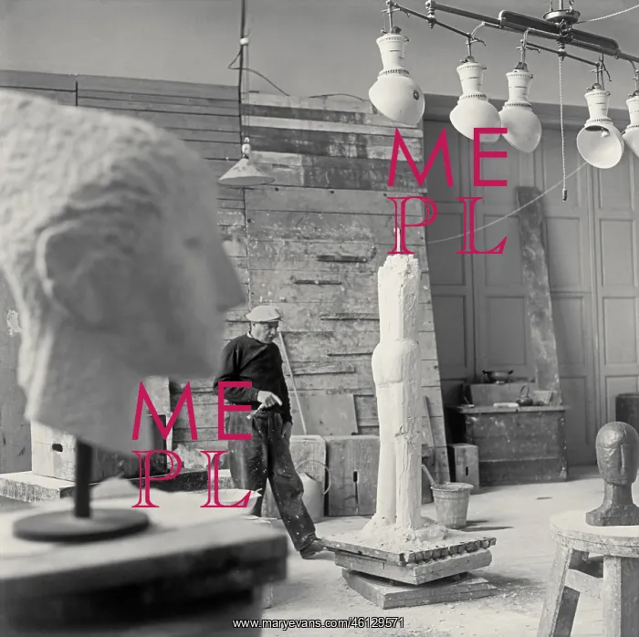: Fritz Wotruba in his studio : Fritz Wotruba in his studio