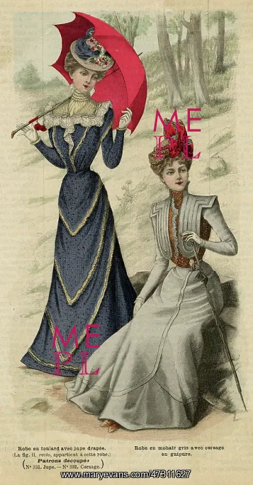: Frocks - Red Parasol 1899 : Frocks - Red Parasol 1899