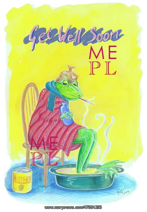 : Frog with a cold -'Get Well Soon : Frog with a cold -'Get Well Soon