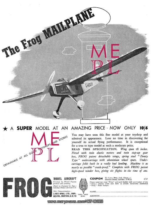 : Frog Model Aircraft - The Frog Mailplane : Frog Model Aircraft - The Frog Mailplane