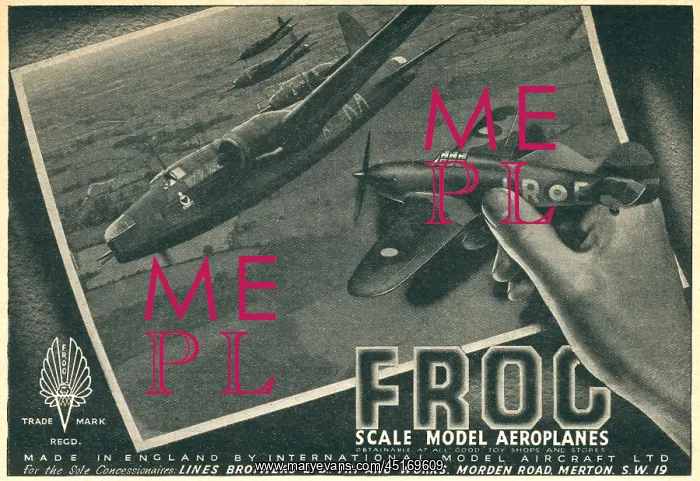 : Frog Scale Model Aeroplanes Advertisement : Frog Scale Model Aeroplanes Advertisement