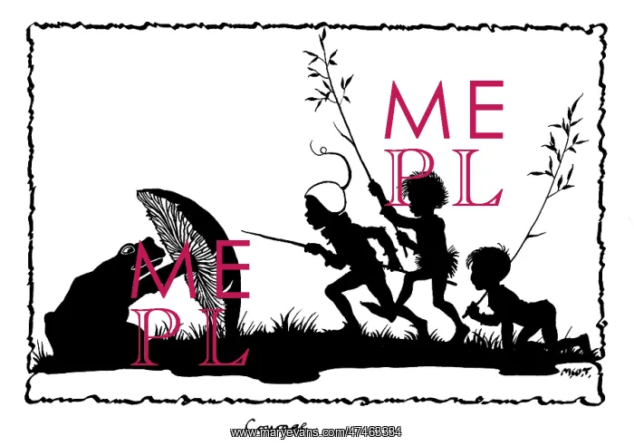 : Frog and toadstool and pixies : Frog and toadstool and pixies