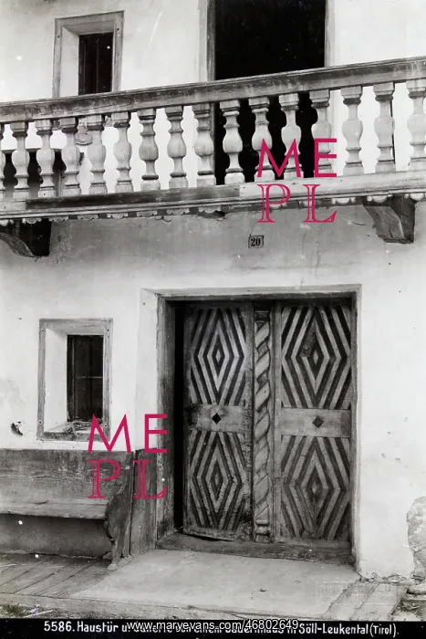 : Front-door and balcony of a farmhouse : Front-door and balcony of a farmhouse