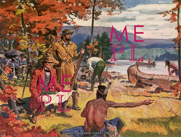  : Frontiermen conversing with Native American at Camp