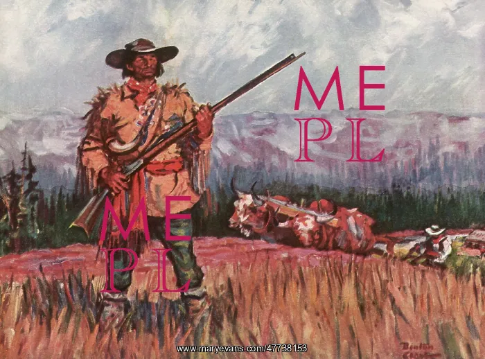 : Frontiersman holding Rifle : Frontiersman holding Rifle