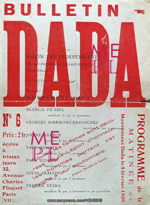 : Frontispiece of the Dada Bulletin : Frontispiece of the Dada Bulletin