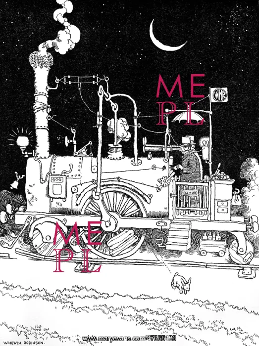 : Frontispiece design, Railway Ribaldry by W Heath Robinson : Frontispiece design, Railway Ribaldry by W Heath Robinson