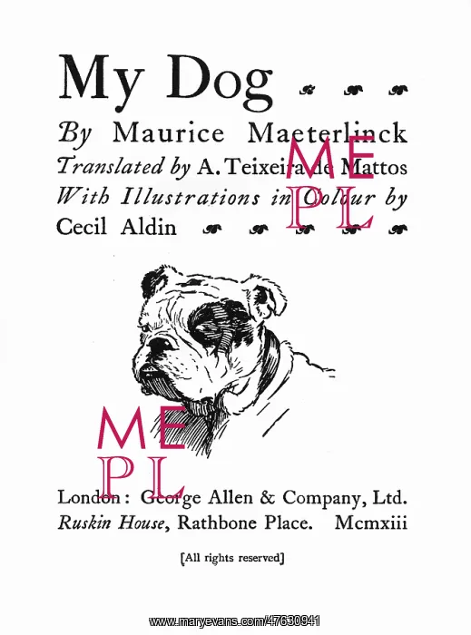 : Frontispiece illustration by Cecil Aldin, My Dog : Frontispiece illustration by Cecil Aldin, My Dog