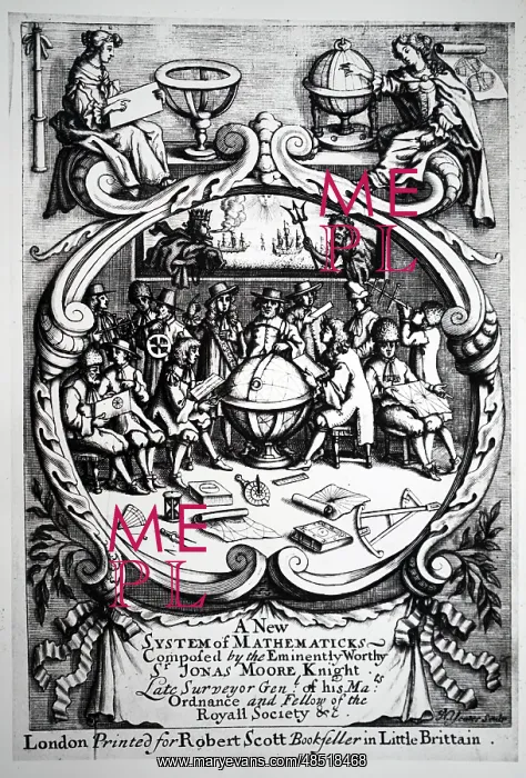 : Frontispiece of Jonas Moore A New System of Mathematics : Frontispiece of Jonas Moore A New System of Mathematics