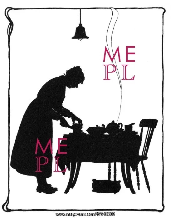 : Frontispiece, Mrs Bobbity standing at the tea table : Frontispiece, Mrs Bobbity standing at the tea table