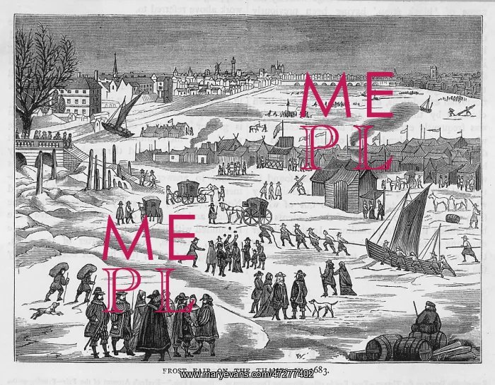 : Frost Fair on the River Thames - 1683 : Frost Fair on the River Thames - 1683