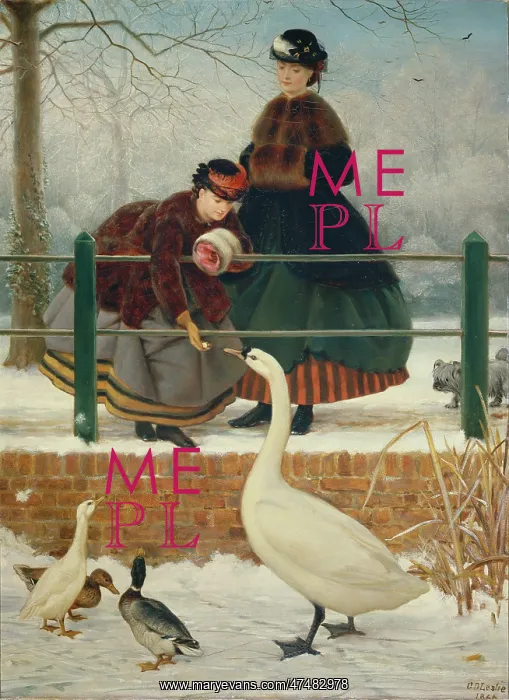 : Frozen Out ' women feeding ducks : Frozen Out ' women feeding ducks