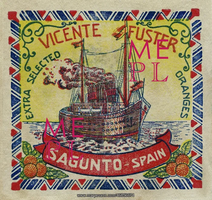: Fruit Label -- Spanish oranges : Fruit Label -- Spanish oranges