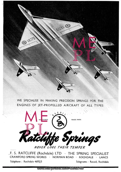 : F.S.Ratcliffe Precision Springs For Jet Aircraft : F.S.Ratcliffe Precision Springs For Jet Aircraft