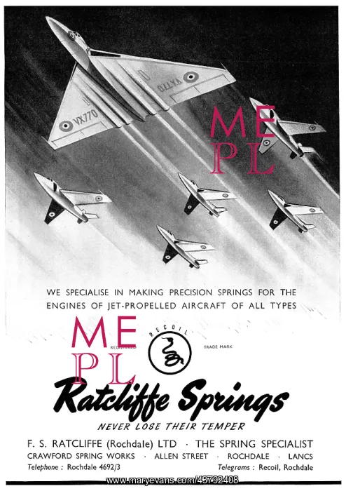 : F.S.Ratcliffe. Rochdale. Springs : F.S.Ratcliffe. Rochdale. Springs