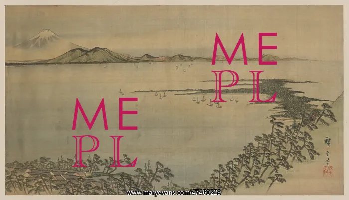  : Fukeiga. Painting shows a bird's-eye view of bay