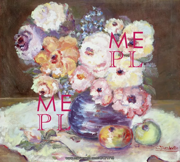 : Full-blown Roses ' with two apples : Full-blown Roses ' with two apples