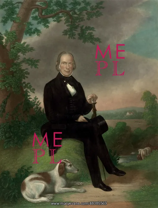 : Full-length portrait of Henry Clay sitting under : Full-length portrait of Henry Clay sitting under