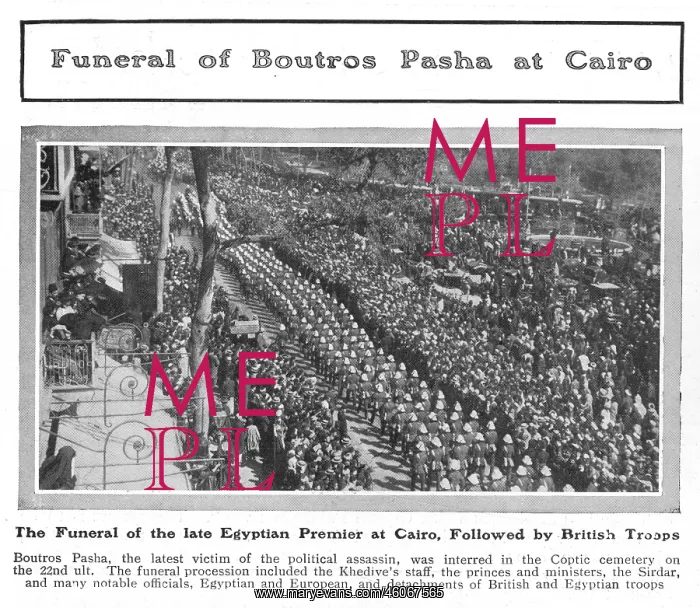 : Funeral of Boutros Pasha Ghali : Funeral of Boutros Pasha Ghali