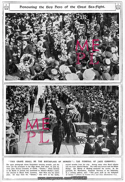 : Funeral of Jack Cornwell, V.C in East Ham : Funeral of Jack Cornwell, V.C in East Ham