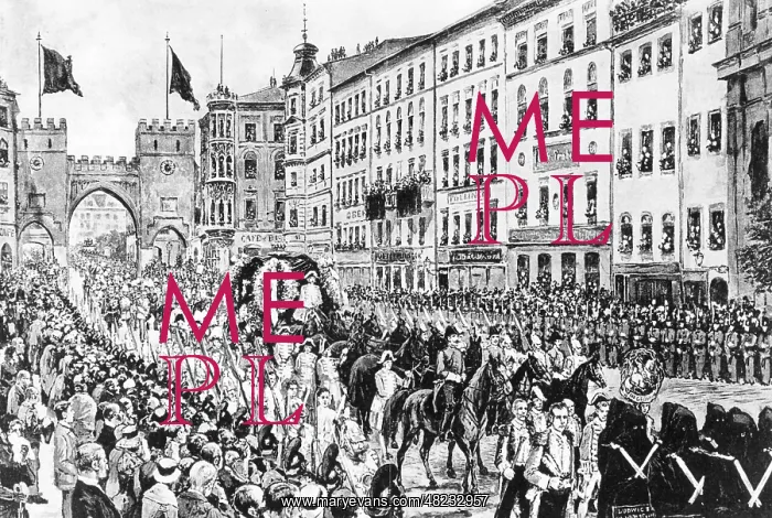 : Funeral procession for the bavarian King Ludwig II on th : Funeral procession for the bavarian King Ludwig II on th