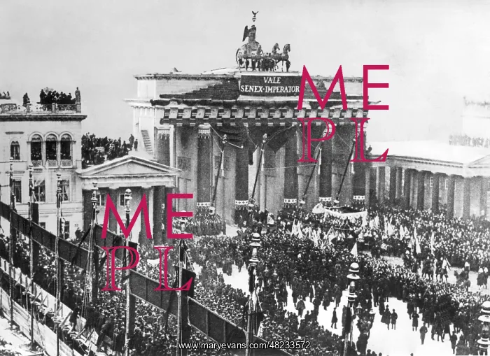 : Funeral procession for Emperor Wilhlem I in front of Bra : Funeral procession for Emperor Wilhlem I in front of Bra