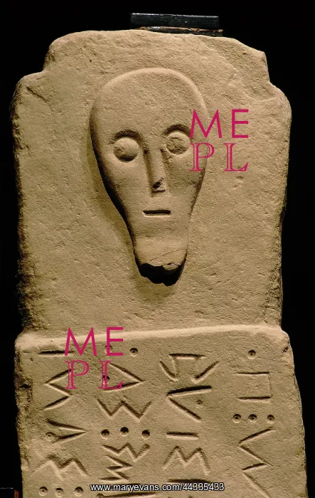 : Funeral stele with inscription in : Funeral stele with inscription in