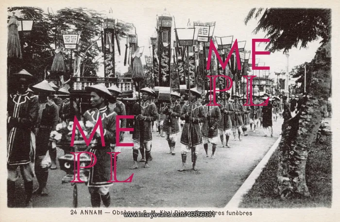: Funeral of Vietnamese Emperor Khai Dinh - procession : Funeral of Vietnamese Emperor Khai Dinh - procession