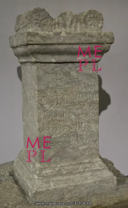 : Funerary monument, shaped as a stone altar, of : Funerary monument, shaped as a stone altar, of