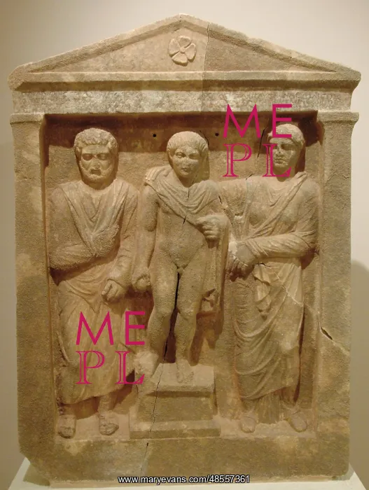 : Funerary stele of Paramonos. Greece : Funerary stele of Paramonos. Greece